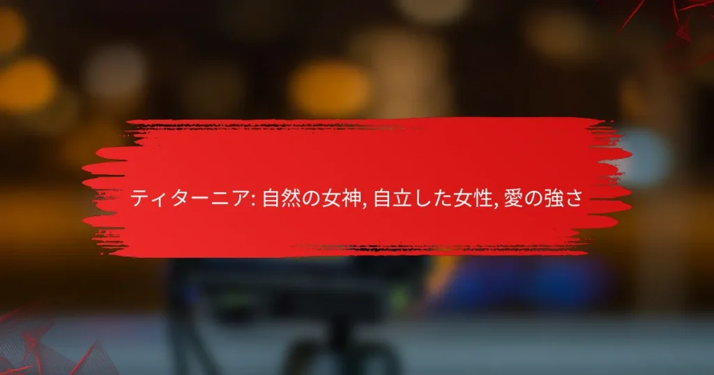 ティターニア: 自然の女神, 自立した女性, 愛の強さ
