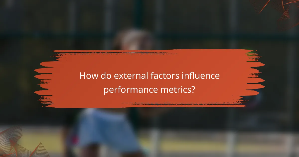 How do external factors influence performance metrics?