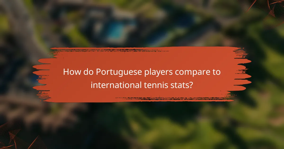 How do Portuguese players compare to international tennis stats?