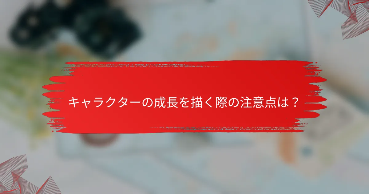 キャラクターの成長を描く際の注意点は？