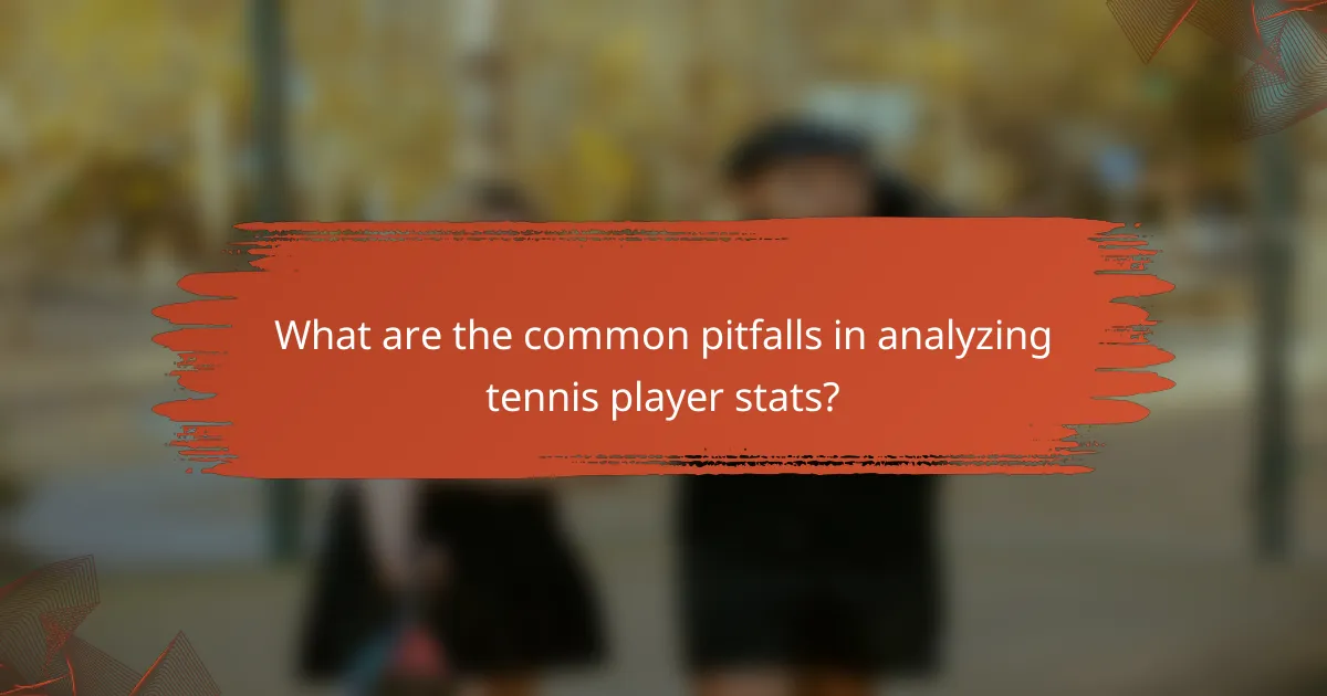 What are the common pitfalls in analyzing tennis player stats?