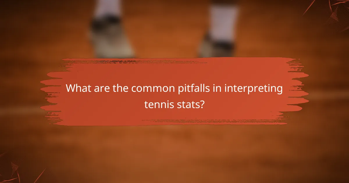 What are the common pitfalls in interpreting tennis stats?