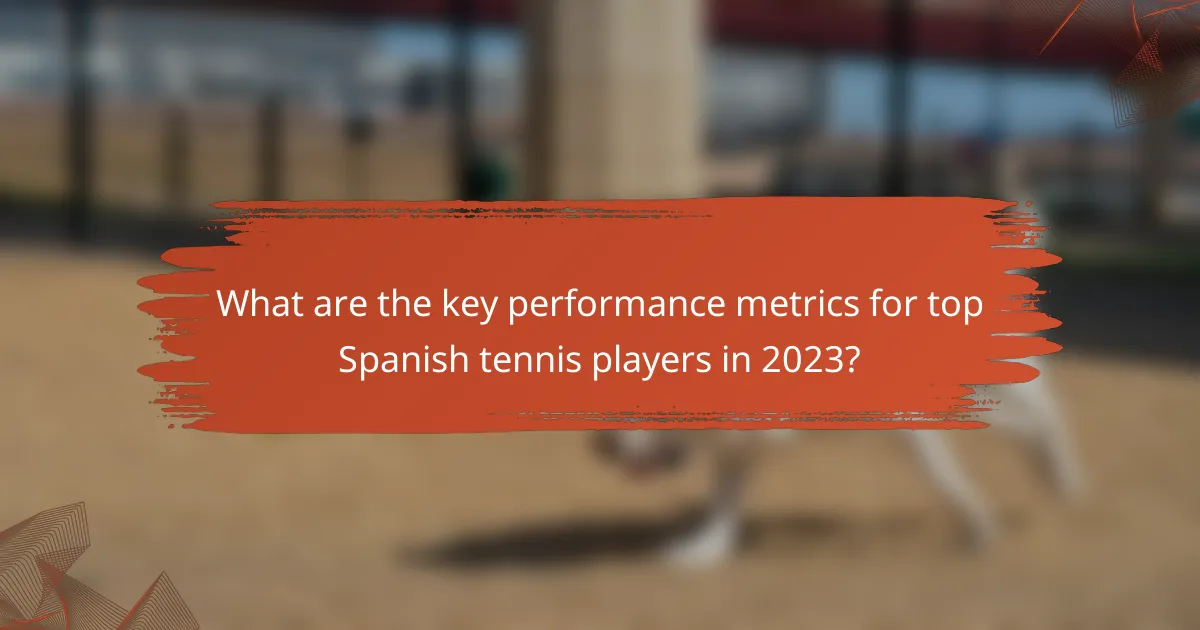 What are the key performance metrics for top Spanish tennis players in 2023?