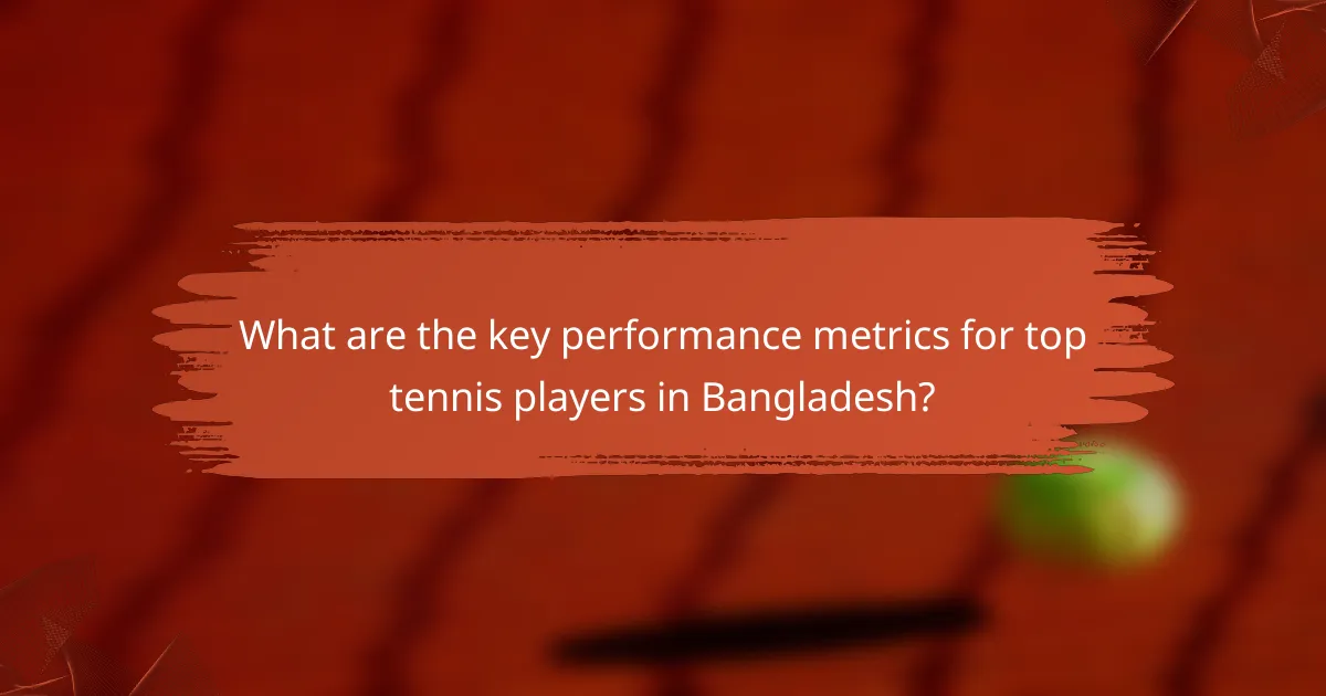 What are the key performance metrics for top tennis players in Bangladesh?