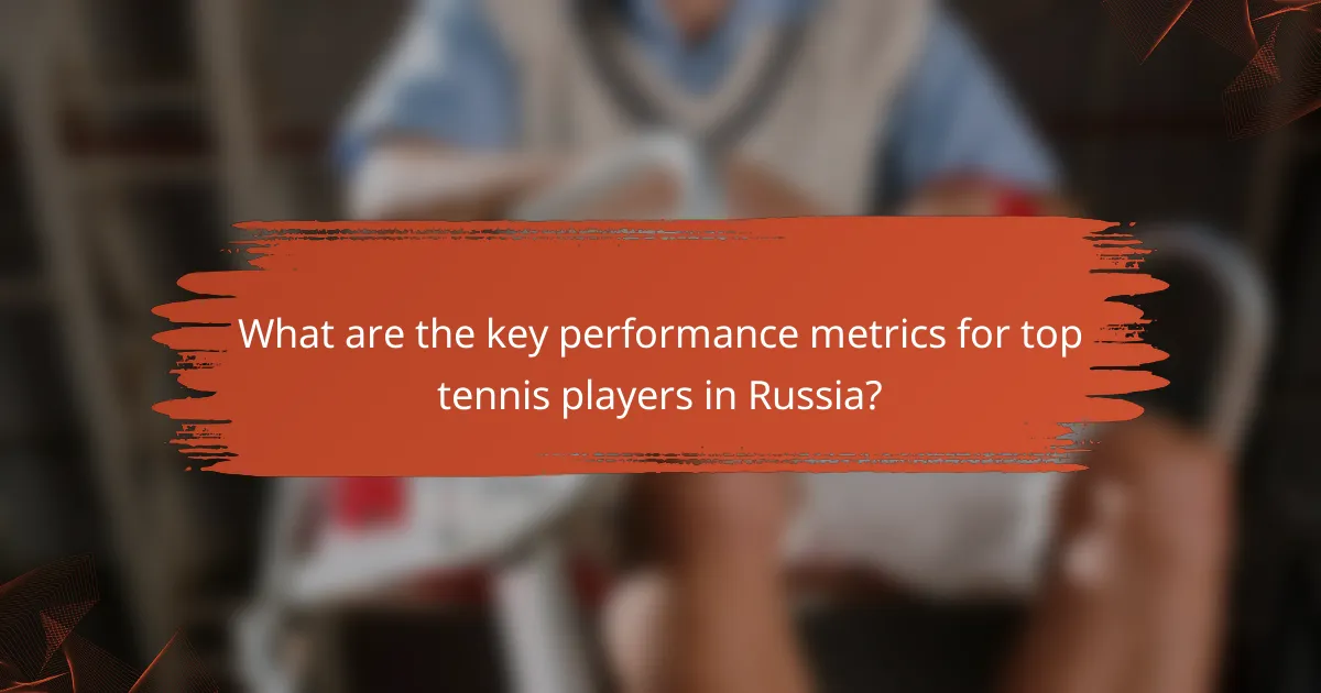 What are the key performance metrics for top tennis players in Russia?