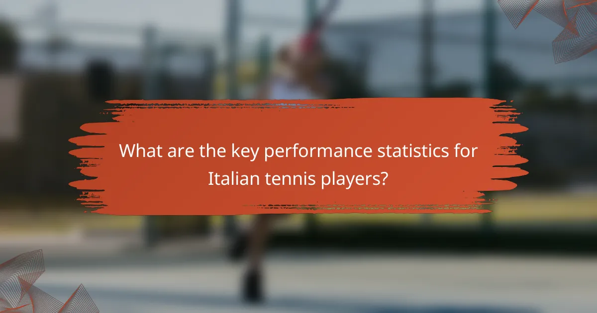 What are the key performance statistics for Italian tennis players?