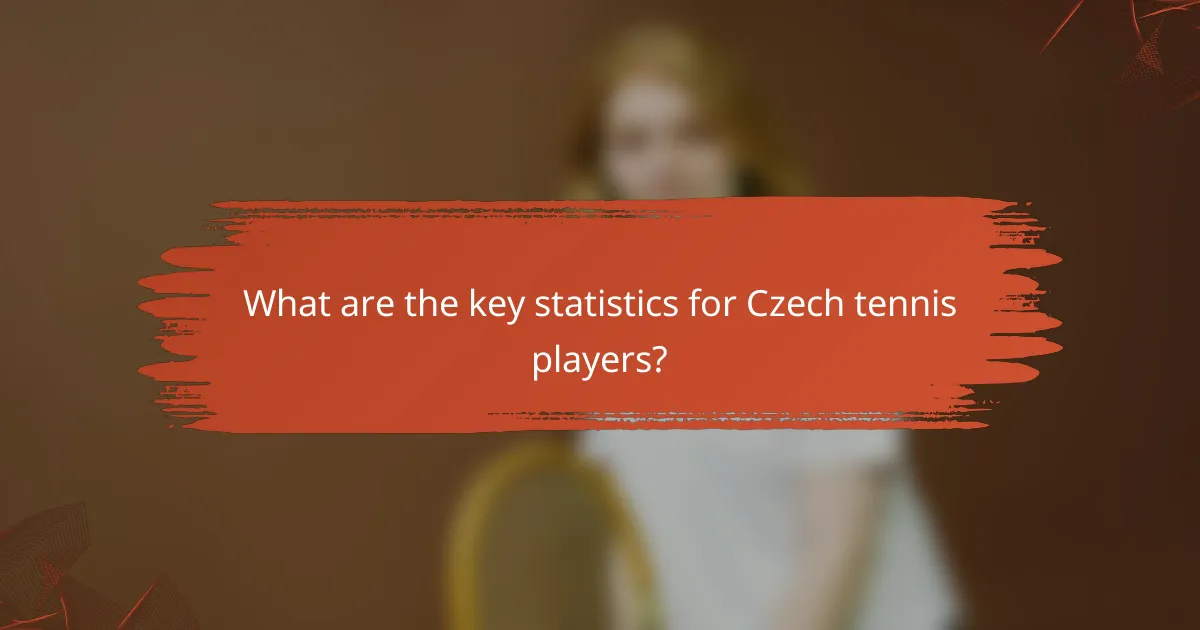 What are the key statistics for Czech tennis players?