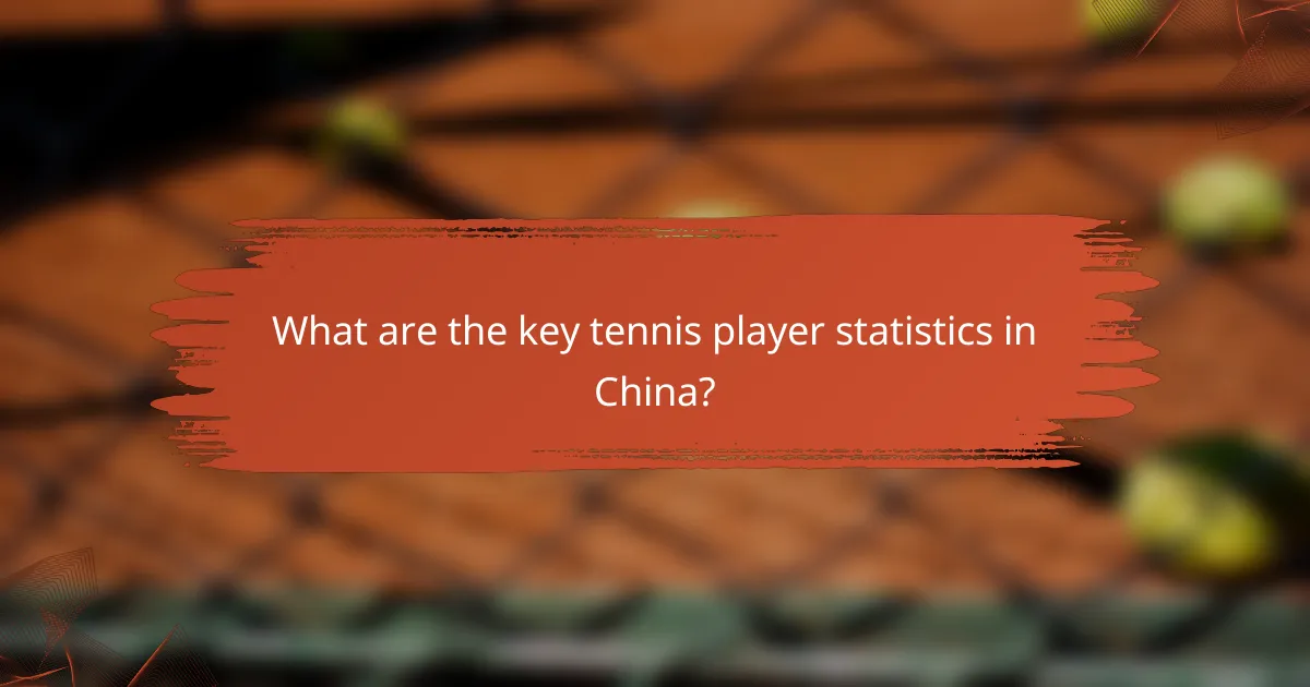 What are the key tennis player statistics in China?