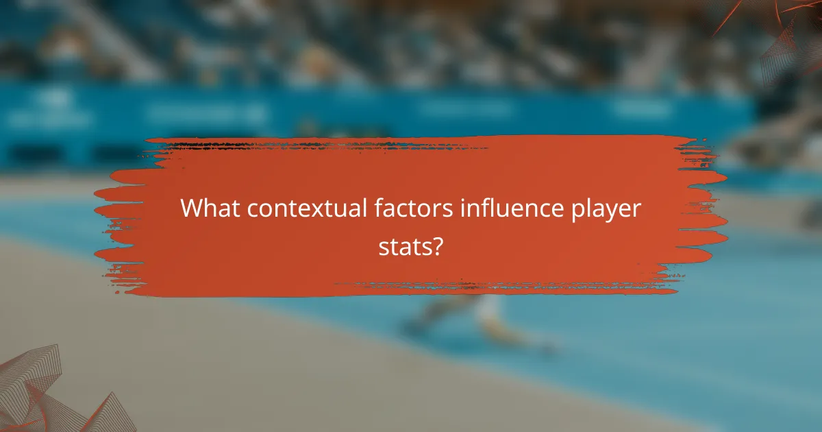 What contextual factors influence player stats?