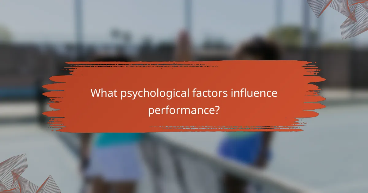 What psychological factors influence performance?