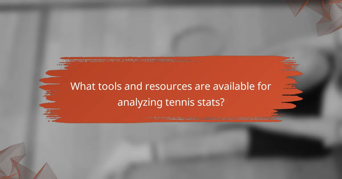 What tools and resources are available for analyzing tennis stats?