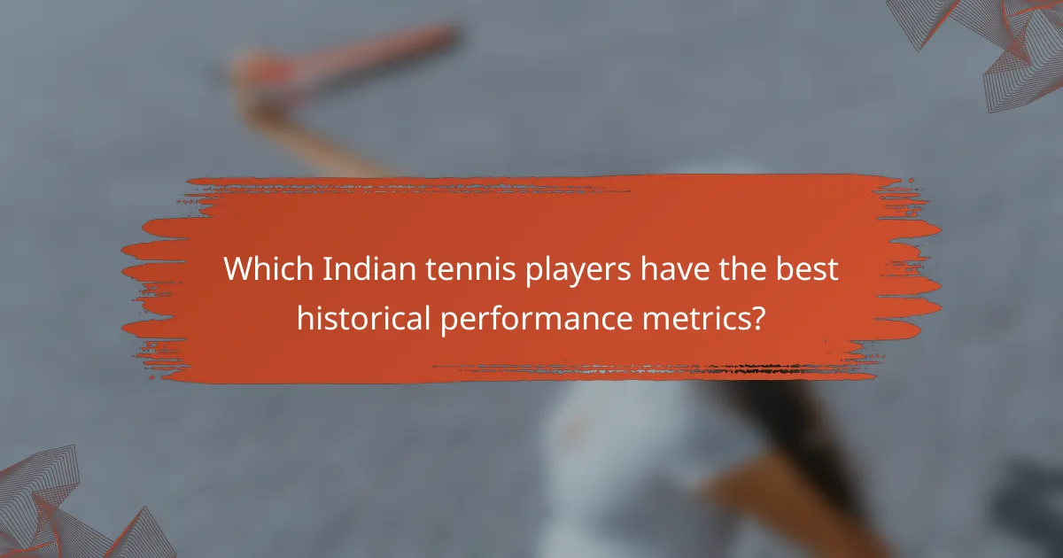 Which Indian tennis players have the best historical performance metrics?